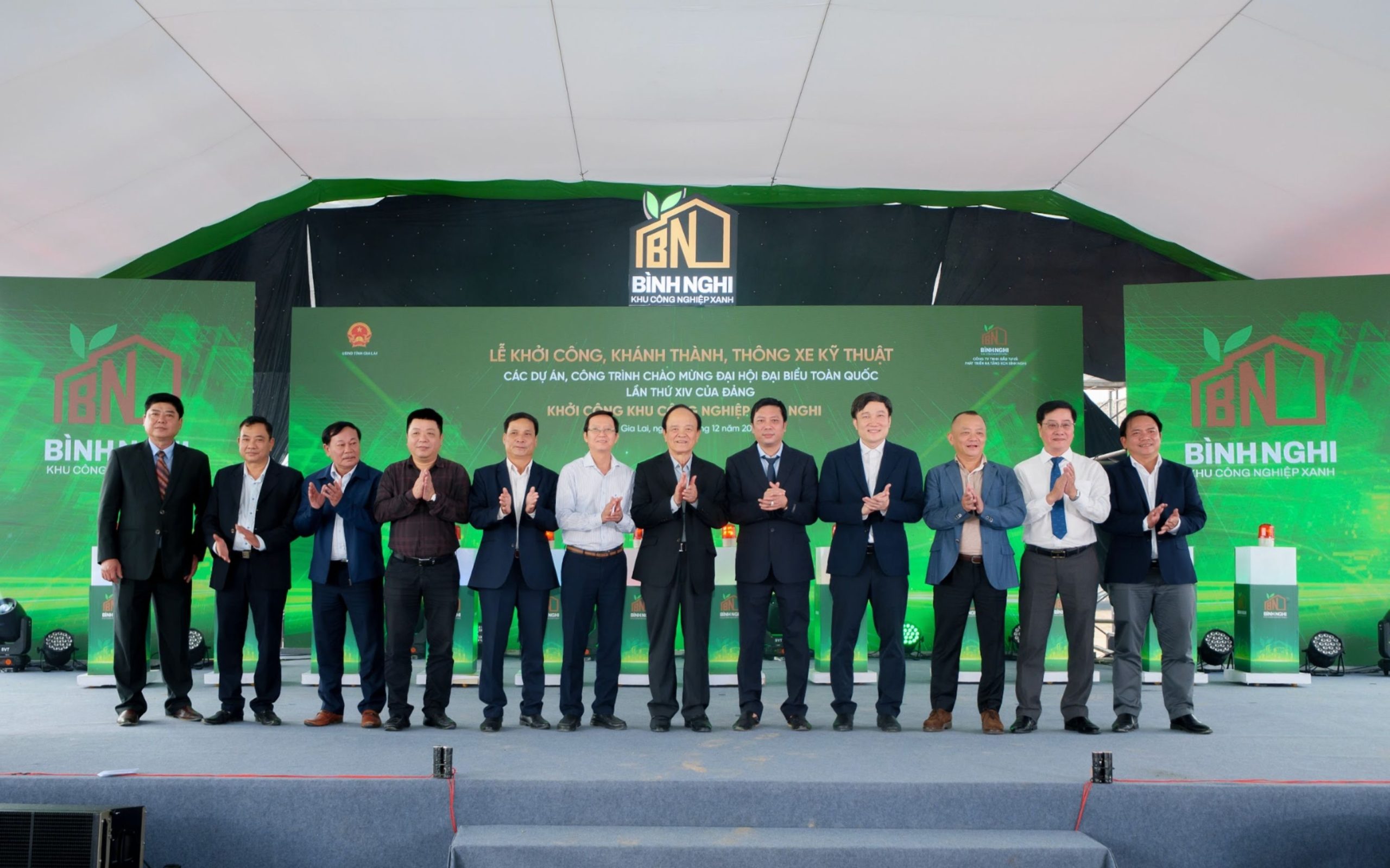 Sự tham dự của các lãnh đạo trong lễ khởi công KCN Bình Nghi, tập đoàn Nhơn Tân